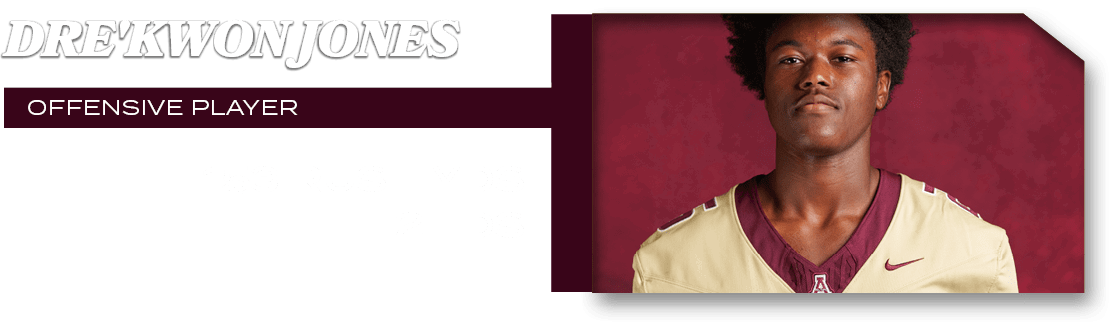 OFFENSIVE PLAYER,153 Rush yds 2 tds,dre'kwon jone