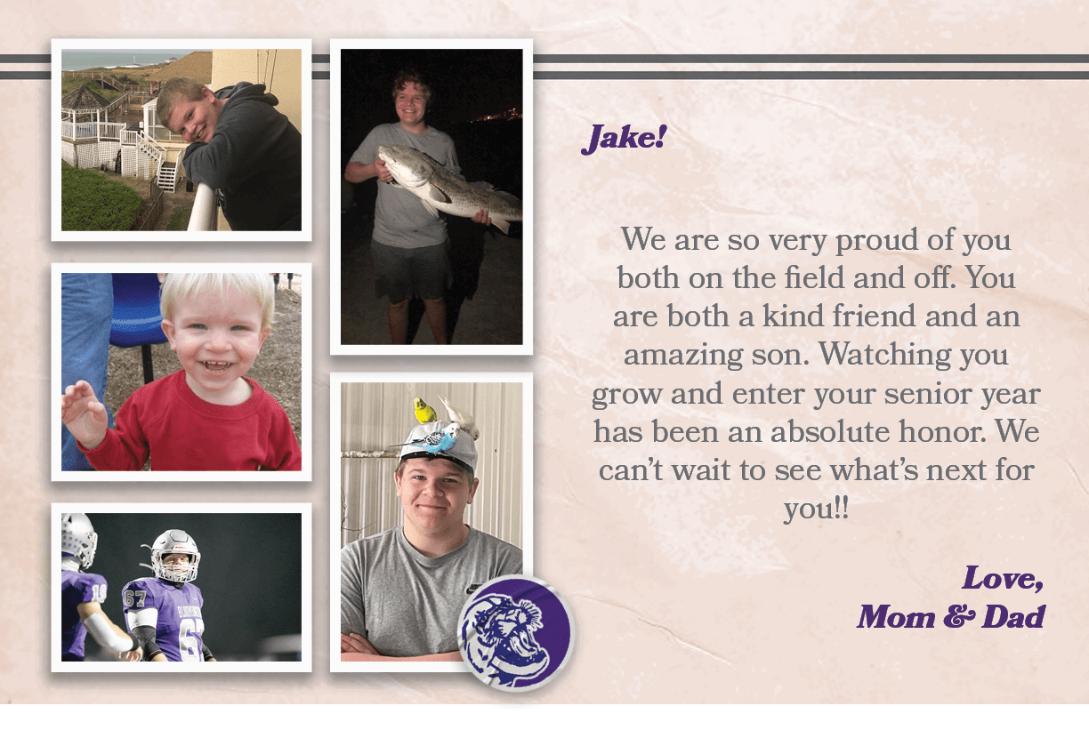 Jake! We are so very proud of you both on the field and off. You are both a kind friend and an amazing son. Watching ...