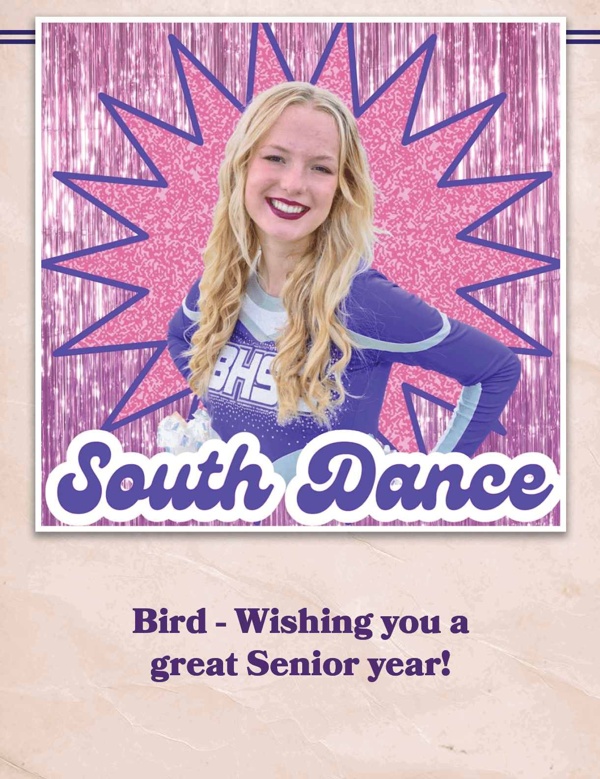 Bird Wishing you a great Senior year