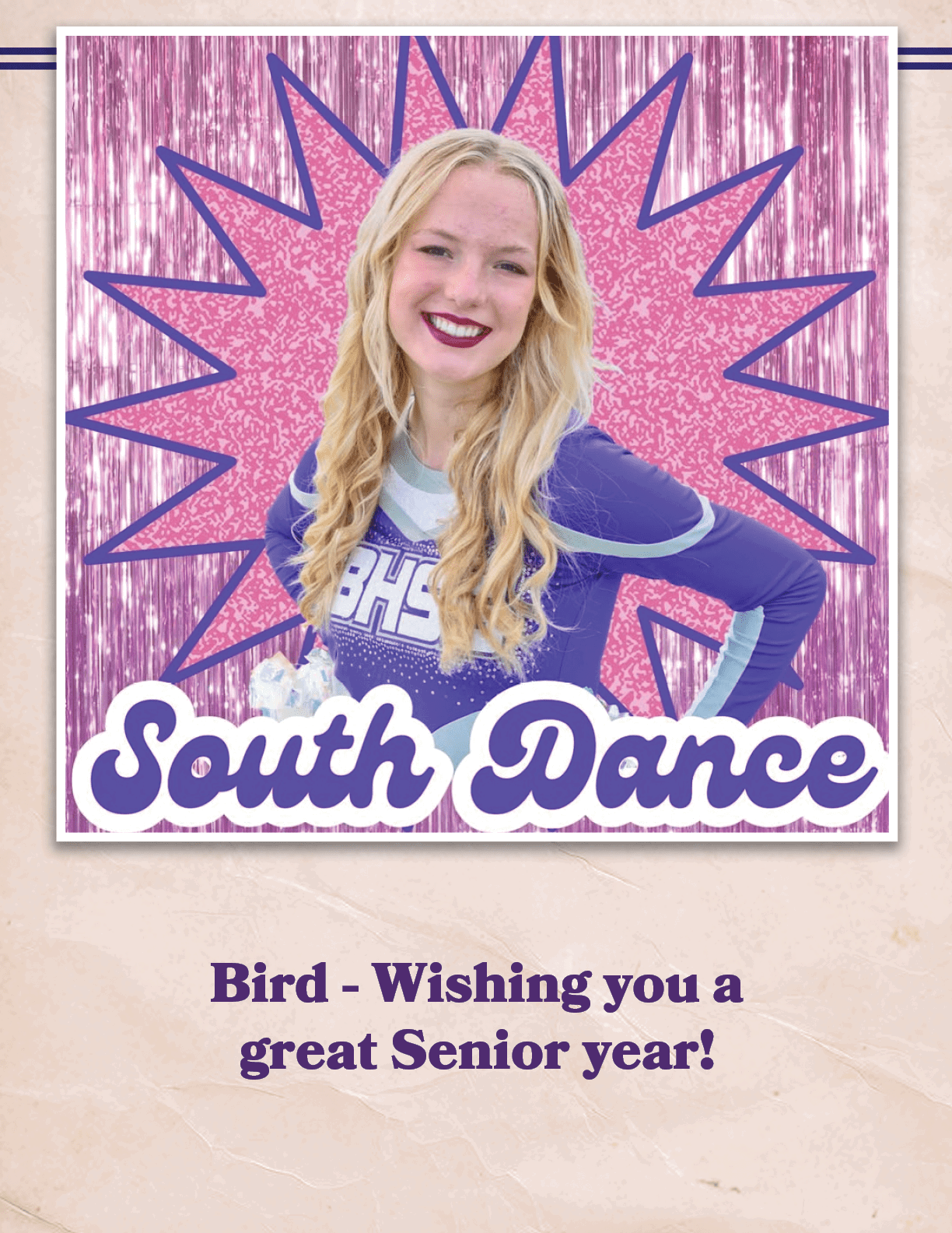 Bird Wishing you a great Senior year