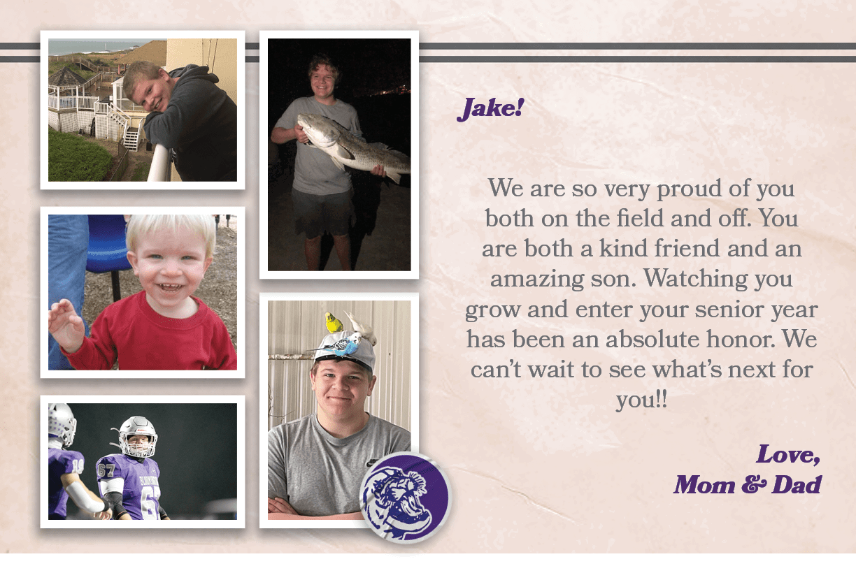 Jake! We are so very proud of you both on the field and off. You are both a kind friend and an amazing son. Watching ...