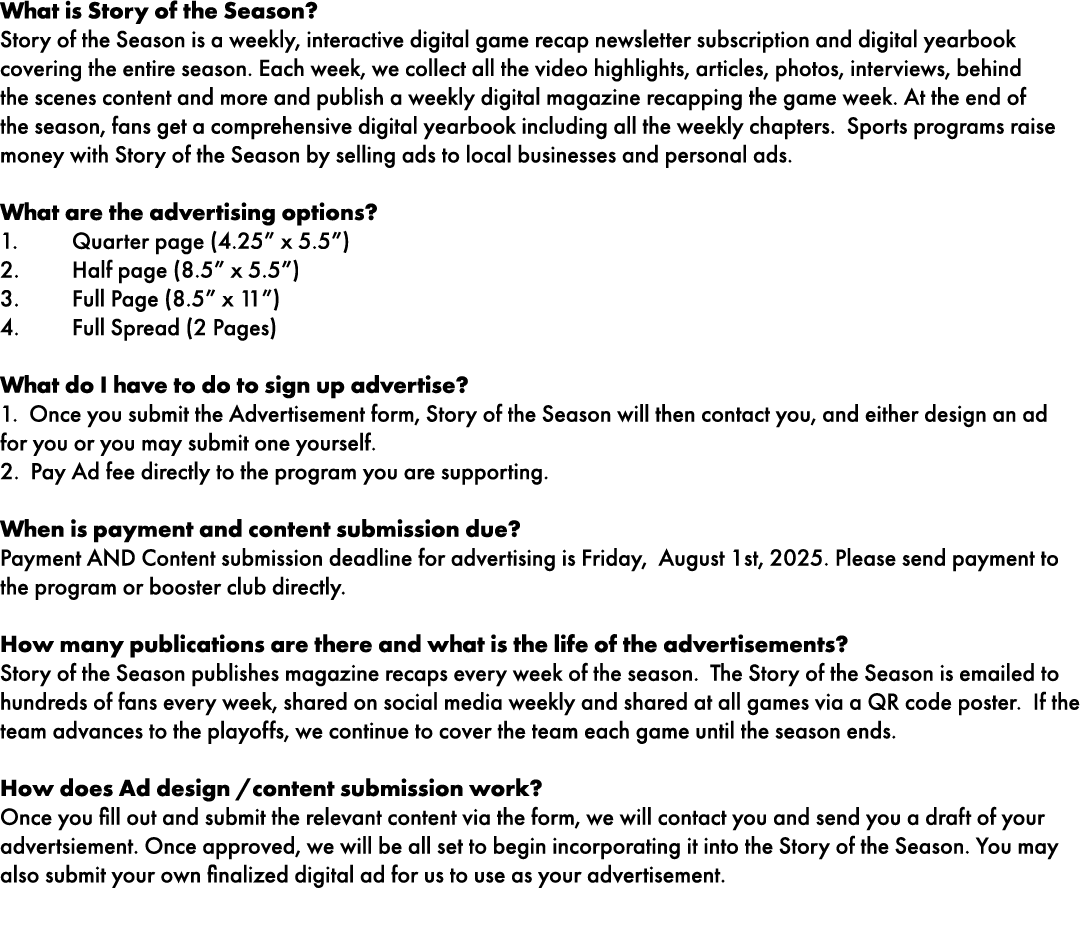 What is Story of the Season? Story of the Season is a weekly, interactive digital game recap newsletter subscription ...