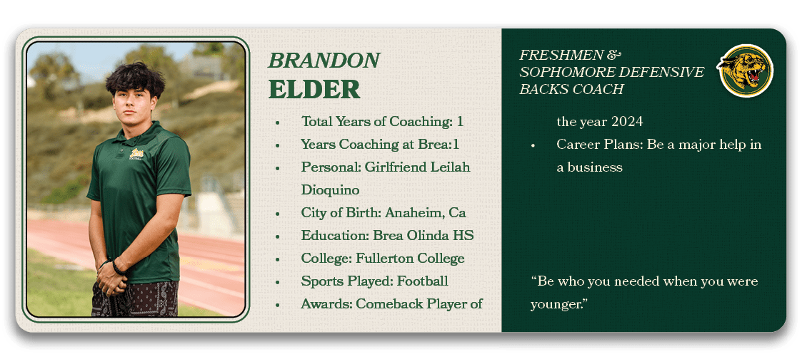 FrESHMEN & SophOMORE Defensive BACKS Coac