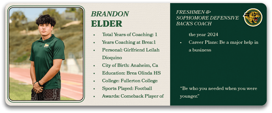 FrESHMEN & SophOMORE Defensive BACKS Coac