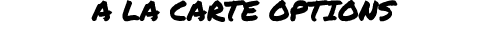 A LA CARTE OPTIONS