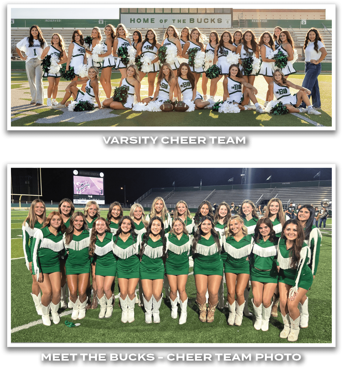 MEET THE BUCKS CHEER TEAM PHOTO,VARSITY CHEER TEA