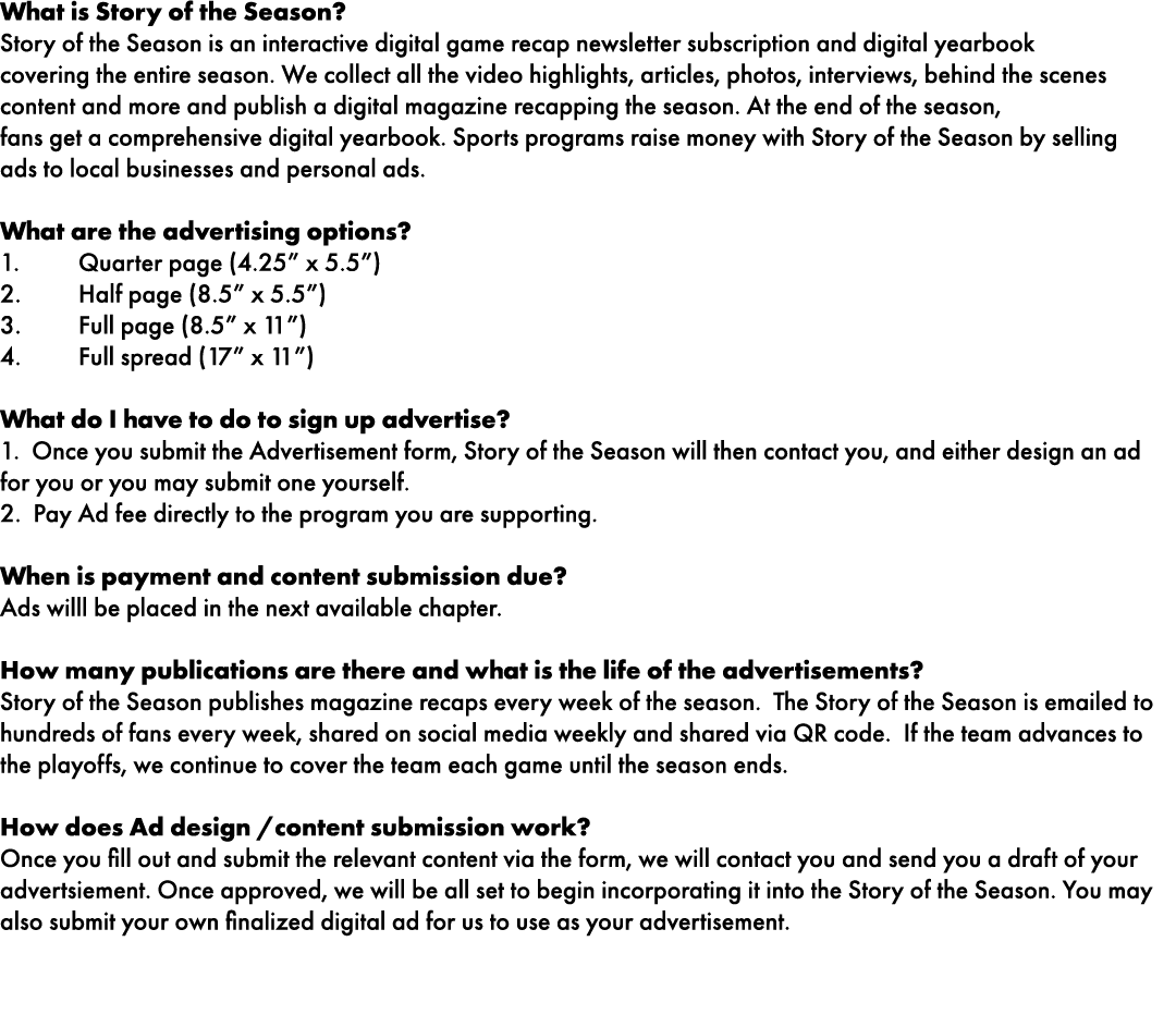 What is Story of the Season? Story of the Season is an interactive digital game recap newsletter subscription and dig...