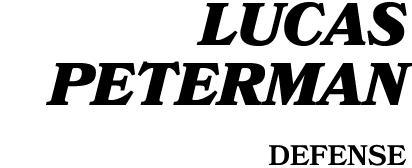 Lucas Peterman defense