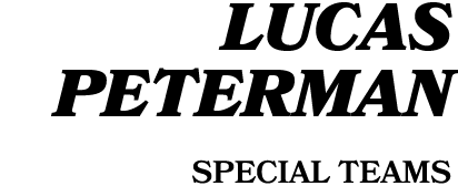 Lucas Peterman special teams