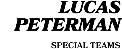 Lucas Peterman special teams