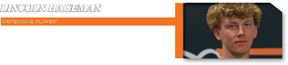 defensive player,18 tackles 1 sack, 1 int 1 defensive td,lincoln hagema