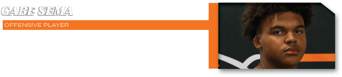 OFFENSIVE PLAYER,7 receptions 82 yards 2 rec tds,gabe sem
