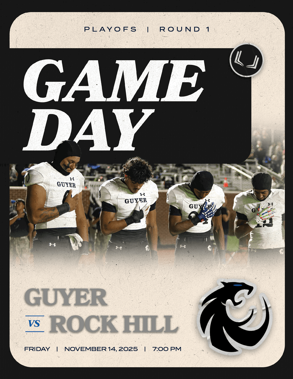 PLAYOFS | ROUND 1,friDAY | NOVEMber 14, 2025 | 7:00 P