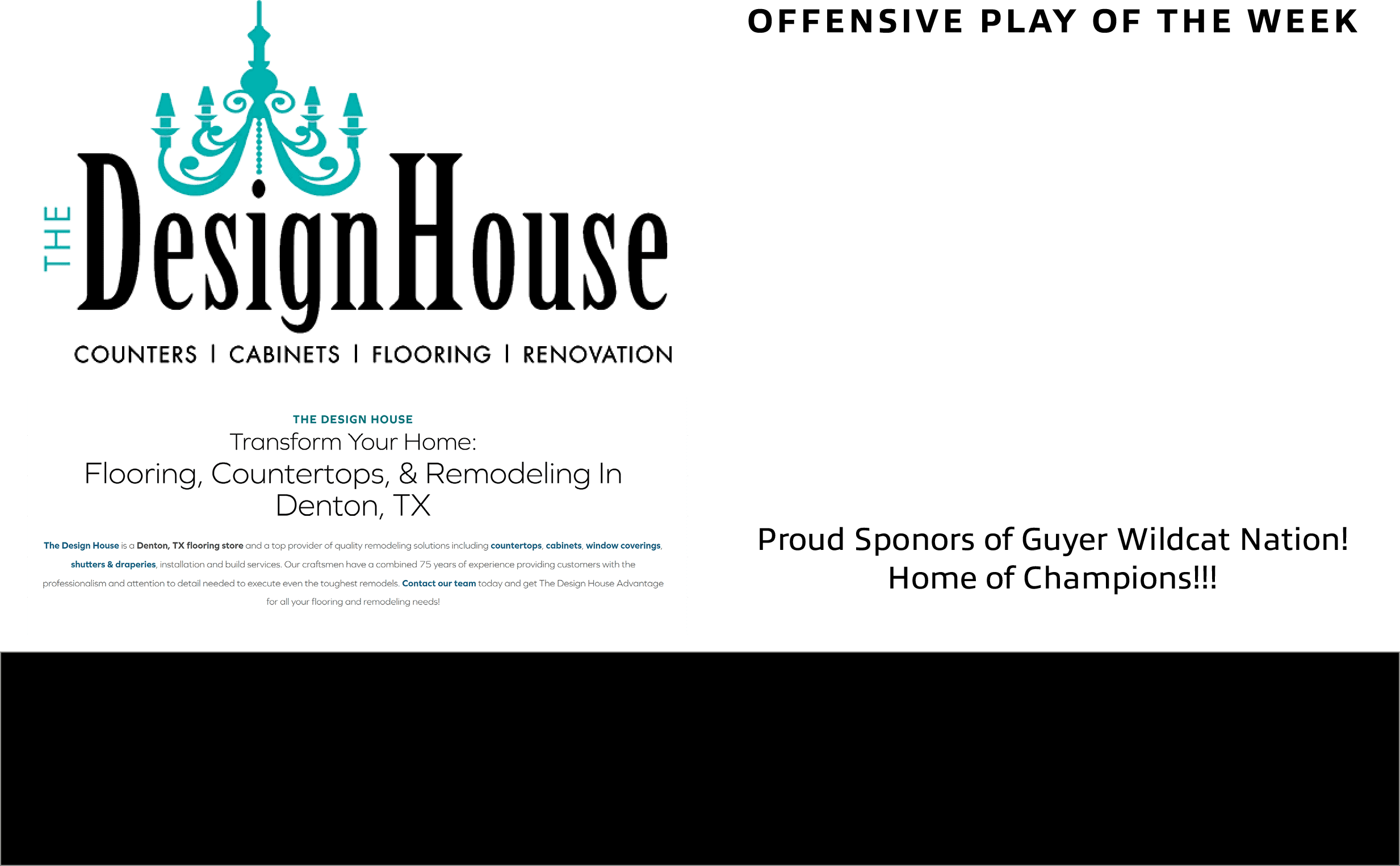 Proud Sponors of Guyer Wildcat Nation! Home of Champions!!!,offensive play of the wee