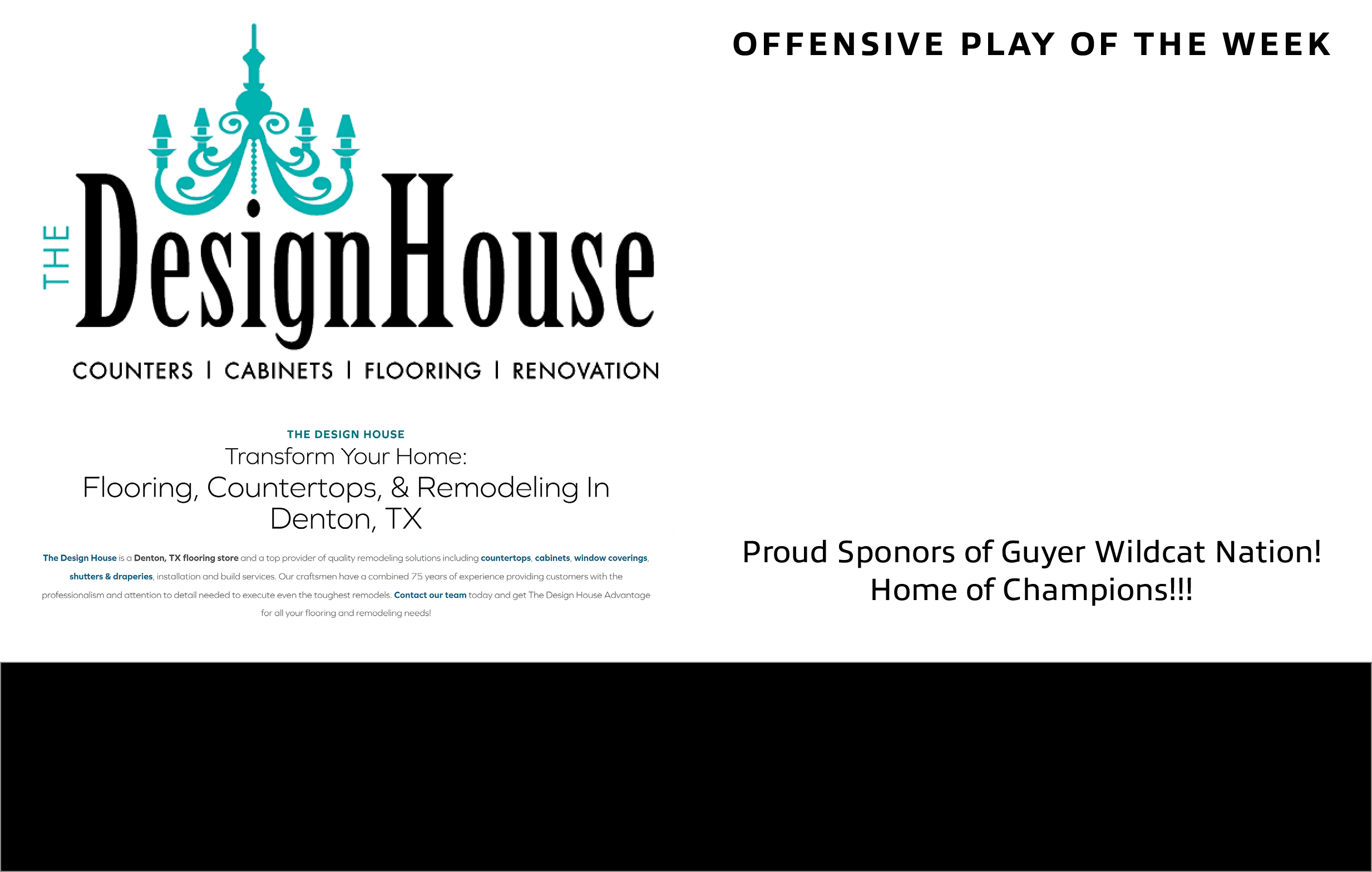 Proud Sponors of Guyer Wildcat Nation! Home of Champions!!!,offensive play of the wee