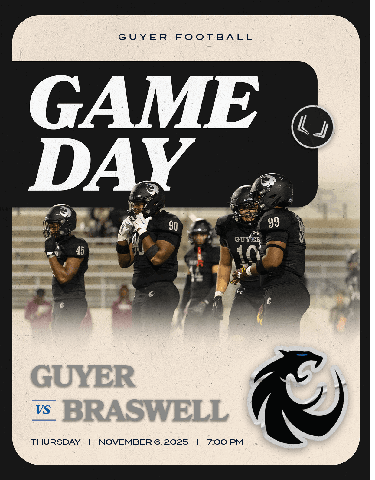 GUYER FOOTBALL,thursDAY | NOVEMber 6, 2025 | 7:00 P