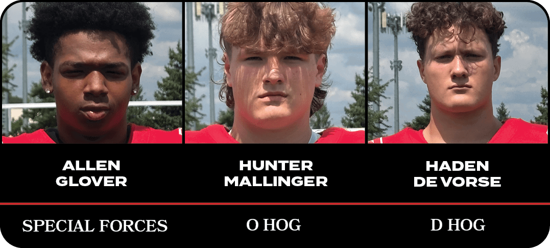 HADEN DE VORSE,HUNTER MALLINGER,ALLEN GLOVER,D HOG,O HOG,SPECIAL FORCE