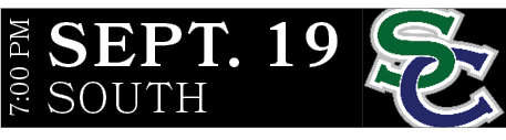 SOUTH ,SEPT. 19,7:00 P