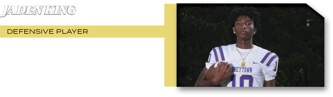 DEFENSIVE PLAYER,2 INTS 1 TKL ,JADEN KIN