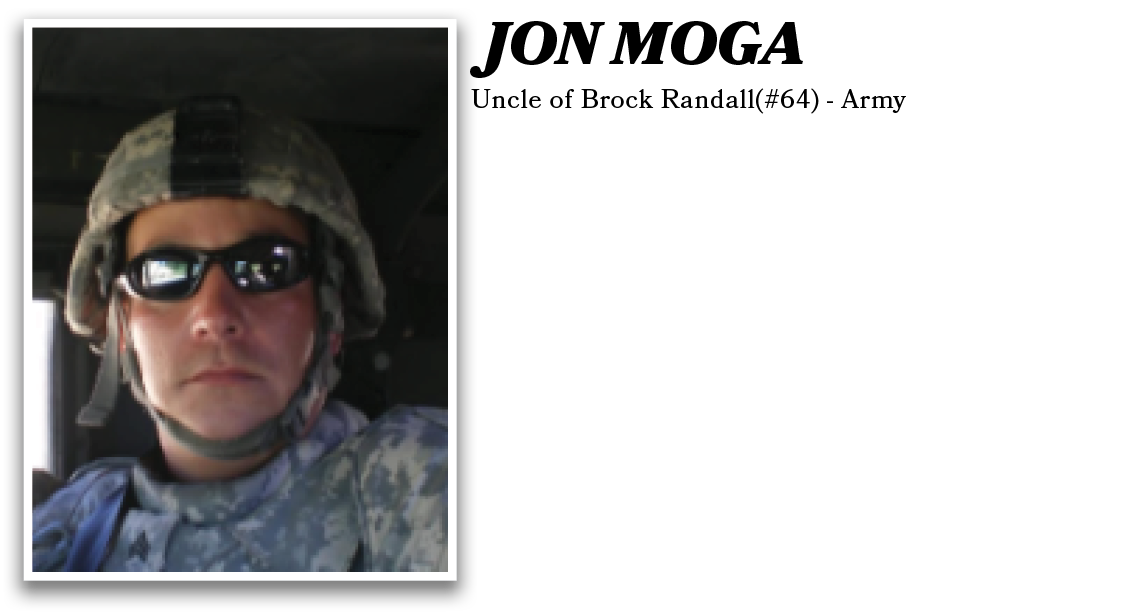 Uncle of Brock Randall(#64) - Army, JON MOG
