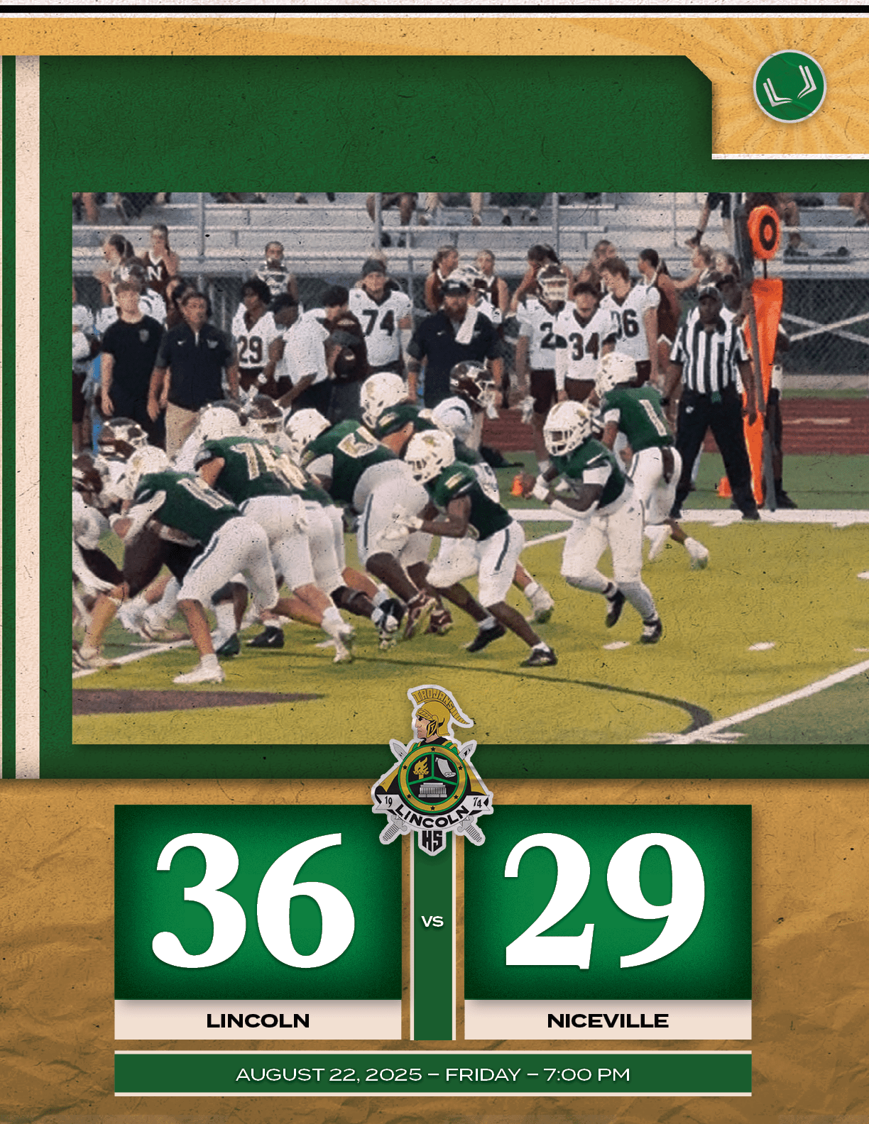 29,36,VS,NICEVILLE,LINCOLN,AUGUST 22, 2025 – FRIDAY – 7:00 P