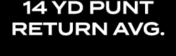14 yd Punt Return avg. 