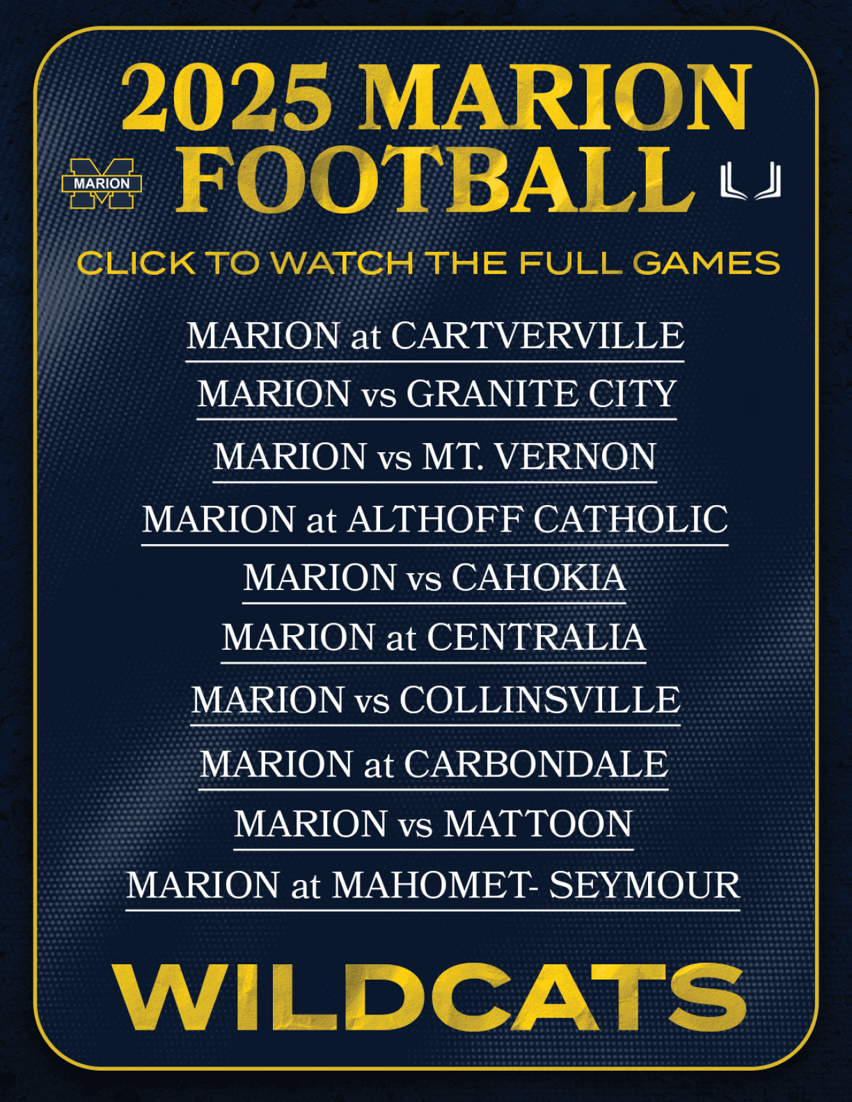 A football schedule lists the teams and dates for the 2025 season. AI generated content