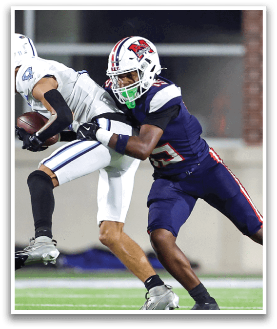 McKinney Boyd against Wylie East on Friday, September 5, 2025 at McKInney ISD Stadium. The game started more than two hours late due to weather then was ended at halftime with Wylie East leading 28-24 because of approaching weather. (Photo by Kevin Bartram/buzzphotos.com)