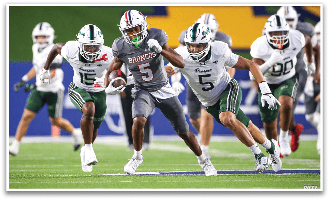 McKinney Boyd against Prosper High School on Friday, September 19, 2025 at McKinney ISD Stadium. Prosper won the game 68-31. (Photo by Kevin Bartram/buzzphotos.com)