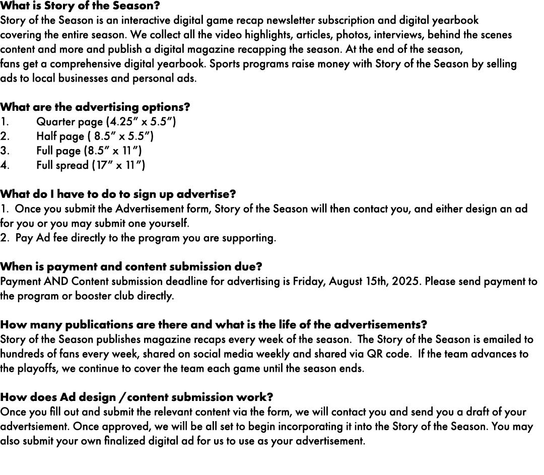 What is Story of the Season? Story of the Season is an interactive digital game recap newsletter subscription and dig...