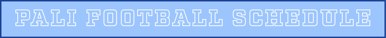 PALI FOOTBALL SCHEDULE