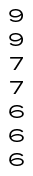 9 9 7 7 6 6 6 