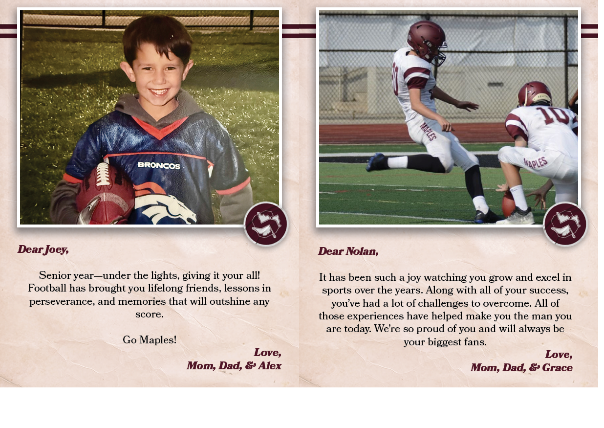 Dear Nolan, It has been such a joy watching you grow and excel in sports over the years. Along with all of your succe...