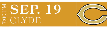 Clyde,sep. 19,7:00 P