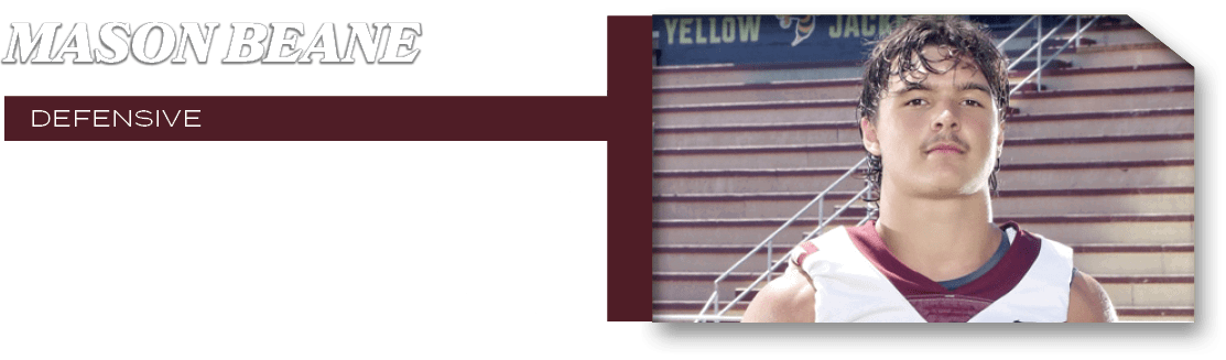 defensive,11 tackles 2 TFL 1 sack,MASON bean