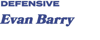defensive Evan Barry 