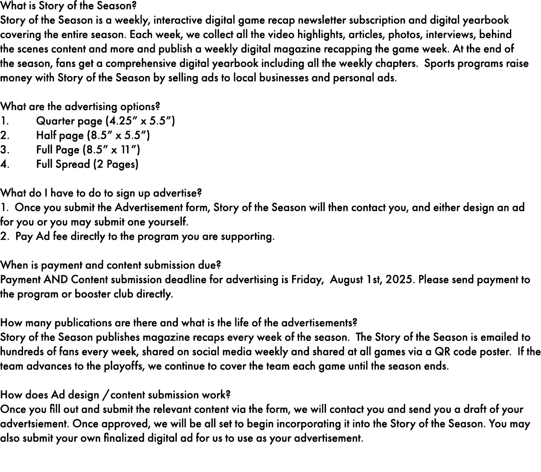 What is Story of the Season? Story of the Season is a weekly, interactive digital game recap newsletter subscription ...