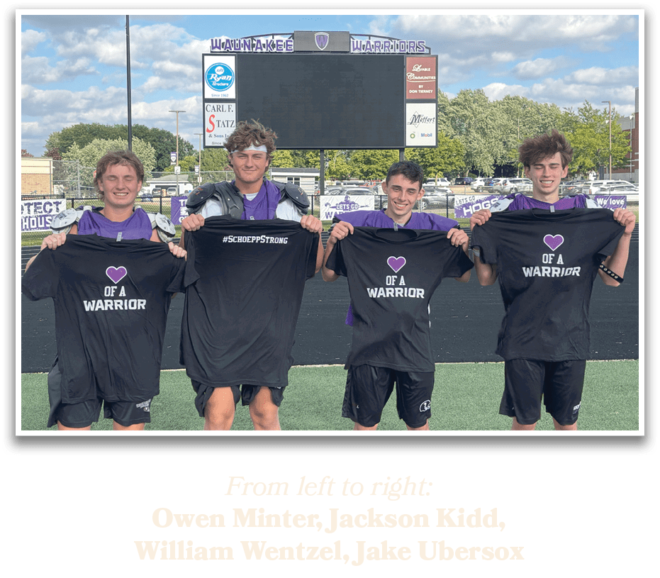 From left to right: Owen Minter, Jackson Kidd, William Wentzel, Jake Uberso