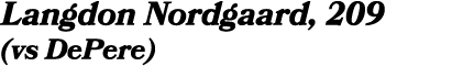 Langdon Nordgaard, 209 (vs DePere)