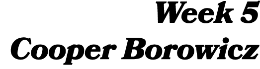 Week 5 Cooper Borowicz