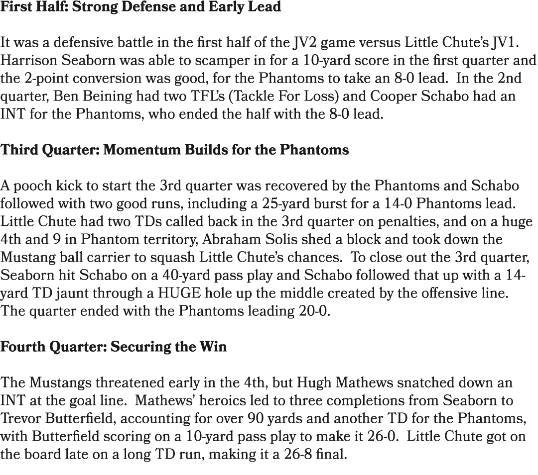 First Half: Strong Defense and Early Lead It was a defensive battle in the first half of the JV2 game versus Little C...