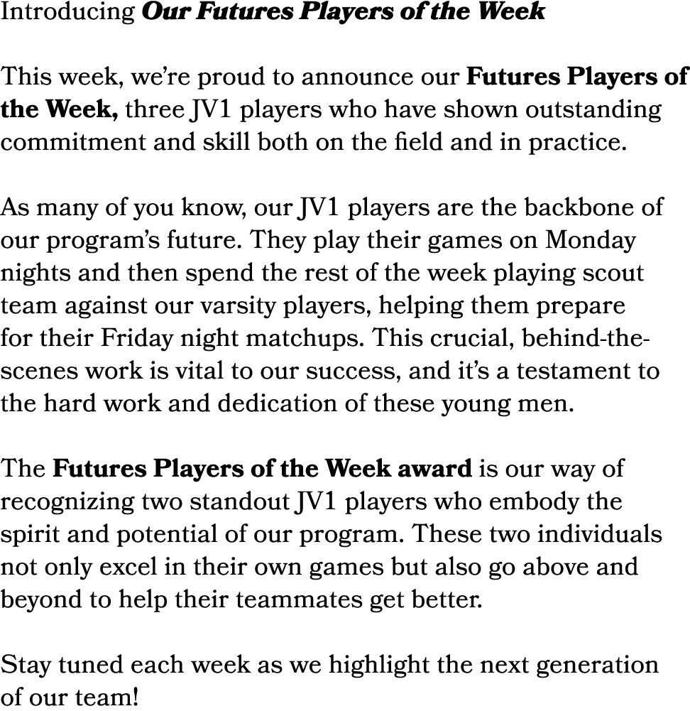 Introducing Our Futures Players of the Week This week, we’re proud to announce our Futures Players of the Week, three...