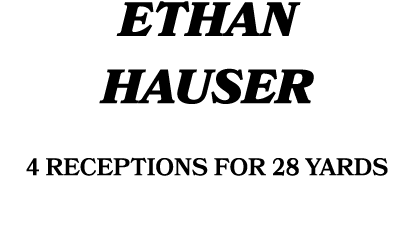 Ethan Hauser 4 receptions for 28 yards