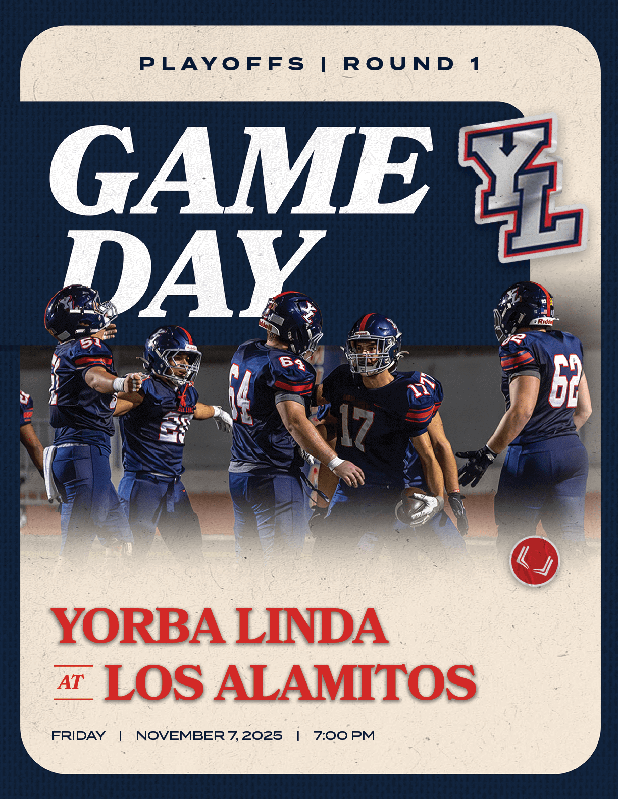 PLAYOFFS | ROUND 1 ,FRIDAY | NOVEMBER 7, 2025 | 7:00 P