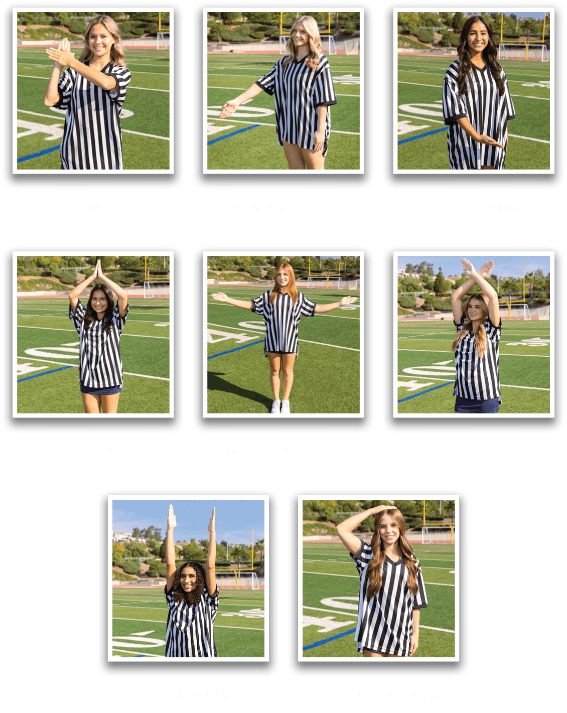 Uncatchable Pass,Touchdown,Time Out,Sideline Warning,Safety,Roughing Passer,Restart Clock,Personal Fou