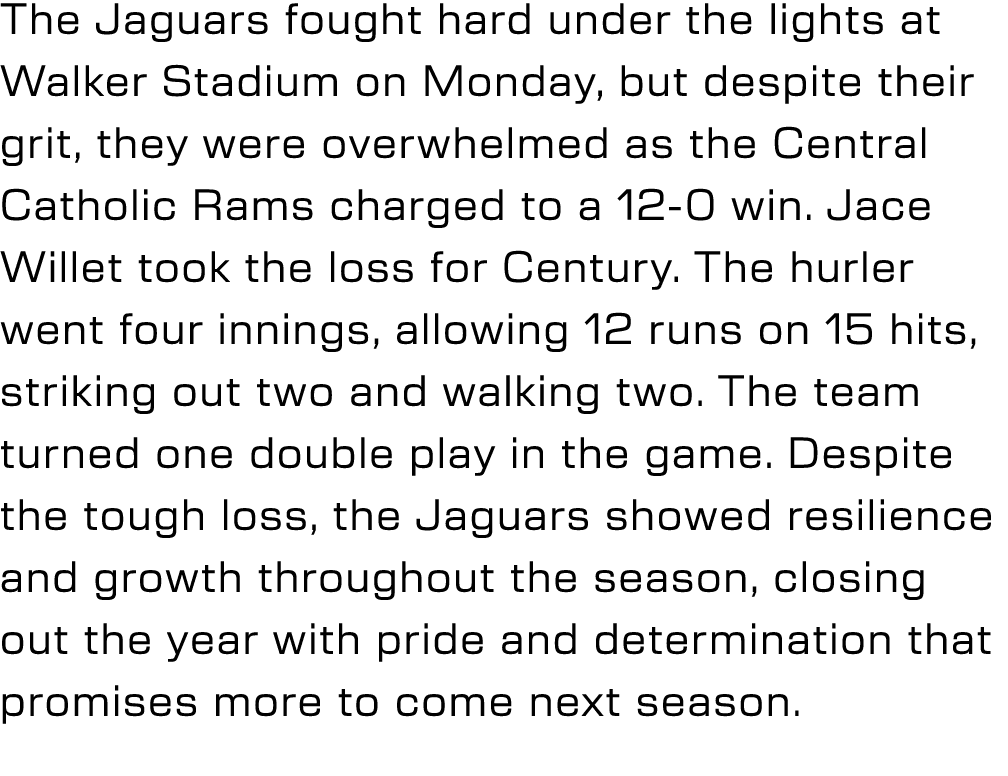 The Jaguars fought hard under the lights at Walker Stadium on Monday, but despite their grit, they were overwhelmed a...