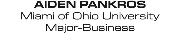 Aiden Pankros Miami of Ohio University Major Business