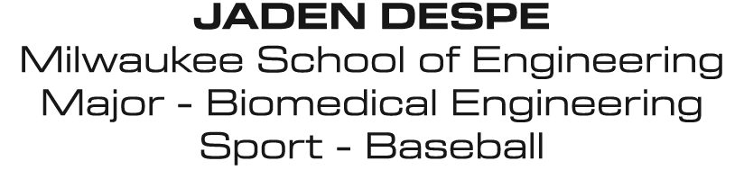 Jaden Despe Milwaukee School of Engineering Major Biomedical Engineering Sport Baseball 