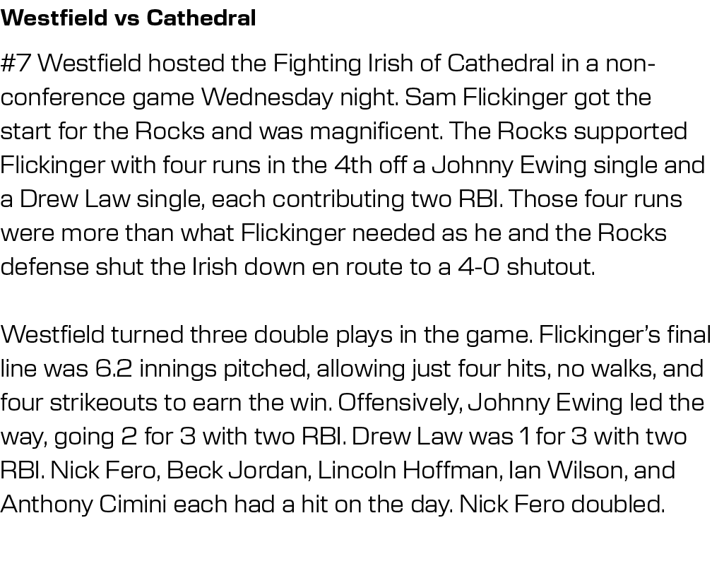 Westfield vs Cathedral,#7 Westfield hosted the Fighting Irish of Cathedral in a non-conference game Wednesday night. ...