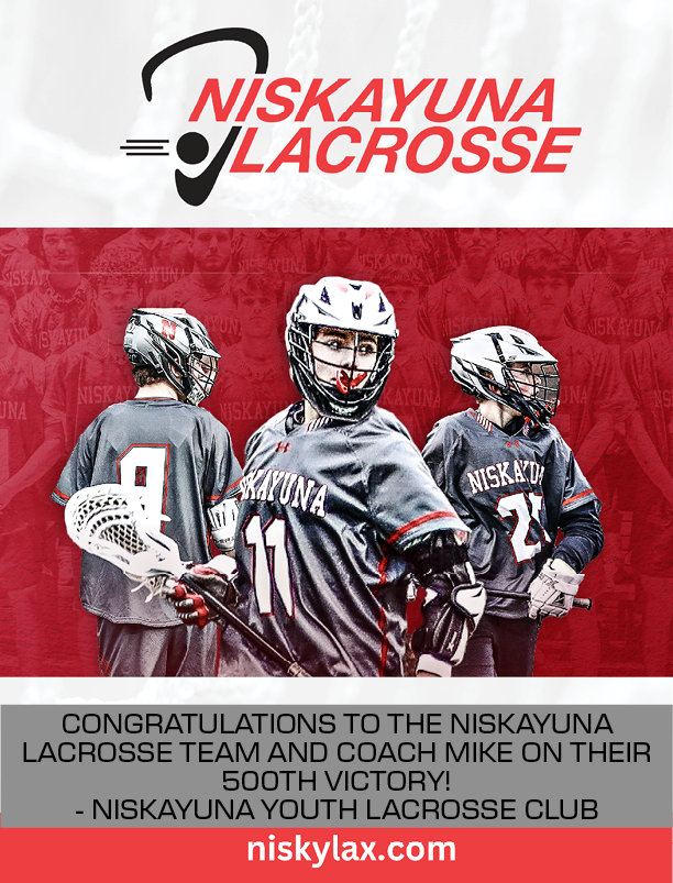 CONGRATULATIONS TO THE NISKAYUNA LACROSSE TEAM AND COACH MIKE ON THEIR 500TH VICTORY! - NISKAYUNA YOUTH LACROSSE CLU